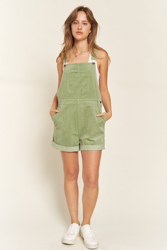 Corduroy Adjustable Shoulder Straps Overall PLUS