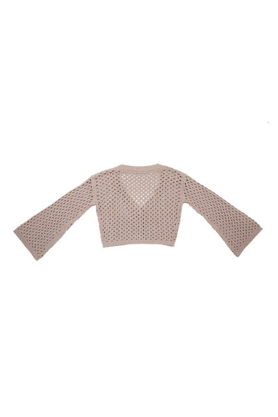 Hole-knit cardigan