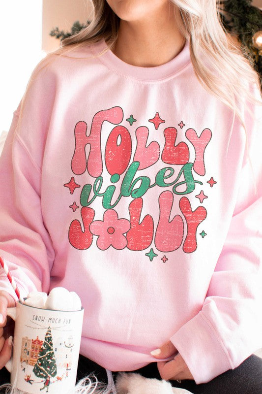 RETRO HOLLY JOLLY VIBES GRAPHIC SWEATSHIRT