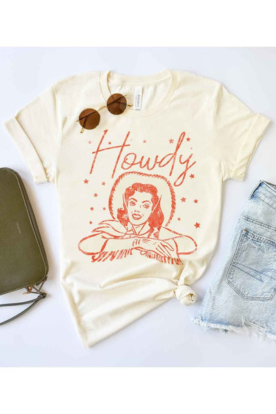 HOWDY COWGIRL GRAPHIC PLUS SIZE TEE / T-SHIRT