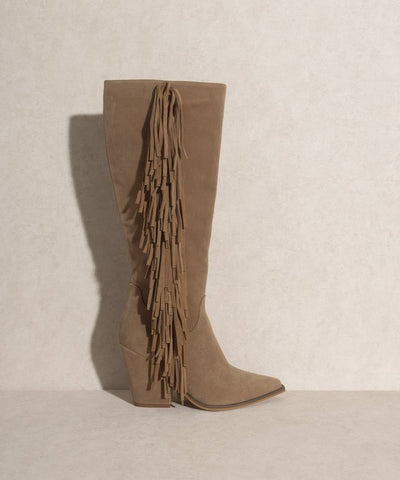 OASIS SOCIETY OUT WEST - Knee-High Fringe Boots