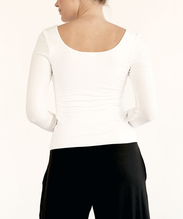 BAMBOO LONG SLEEVE DOUBLE LAYERED TOP