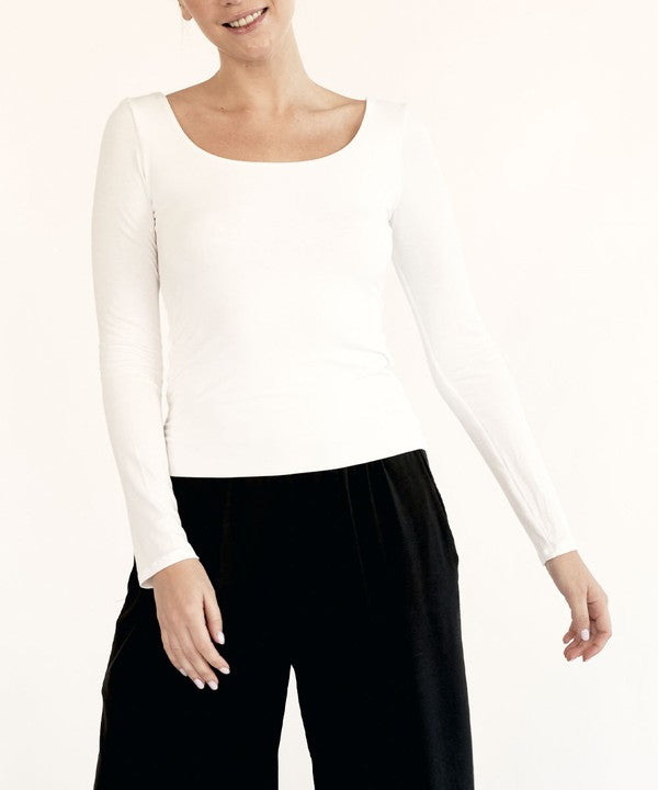 BAMBOO LONG SLEEVE DOUBLE LAYERED TOP