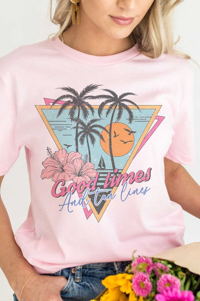 GOOD TIMES AND TAN LINES Graphic Tee