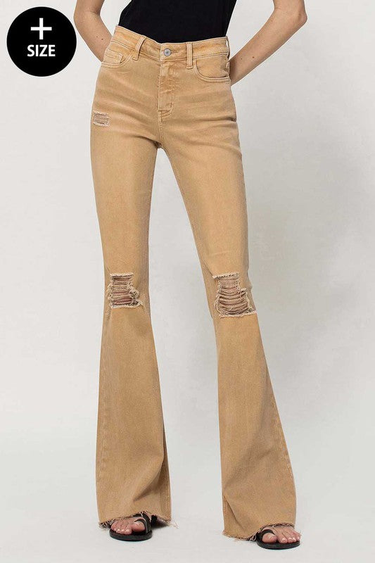 Plus Size High Rise Flare Jeans