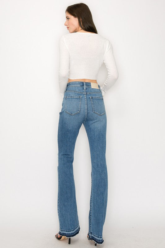 HIGH RISE SKINNY BOOTCUT WITH RELEASE HEM