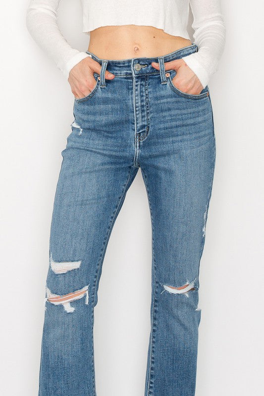 HIGH RISE SKINNY BOOTCUT WITH RELEASE HEM