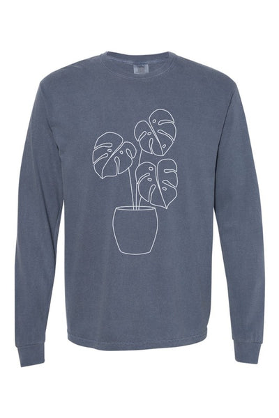 Monstera Plant Comfort Colors Long Sleeve Shirt