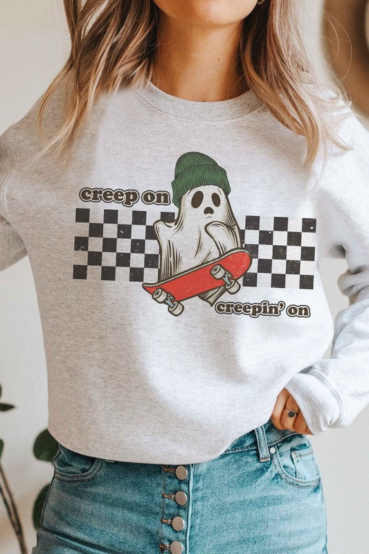 CREEP ON CREEPIN' ON GHOST GRAPHIC SWEATSHIRT