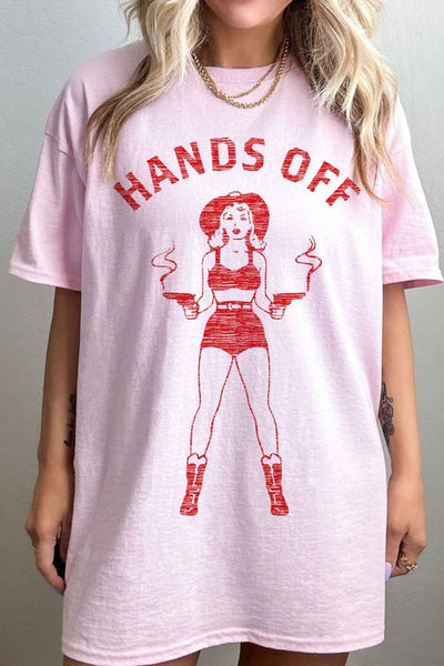 HANDS OFF COWGIRL OVERSIZED TEE