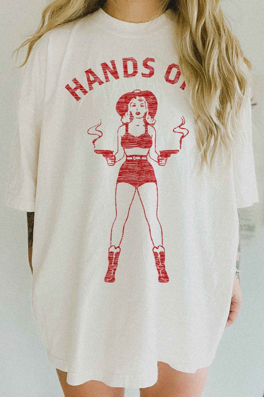 HANDS OFF COWGIRL OVERSIZED TEE