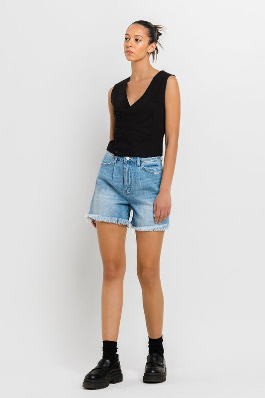 Super High Rise Pleats Shorts