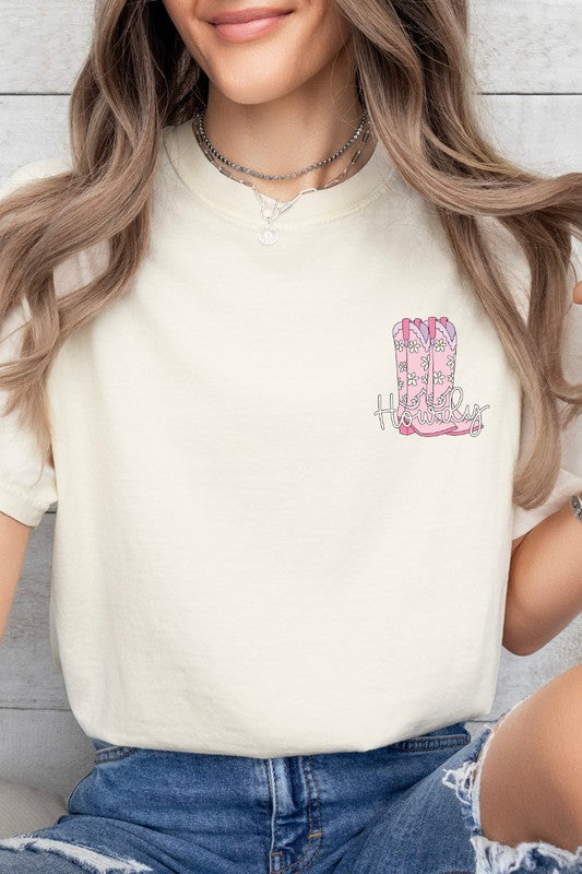 Howdy Cowgirl Boot Country Western Graphic Tee