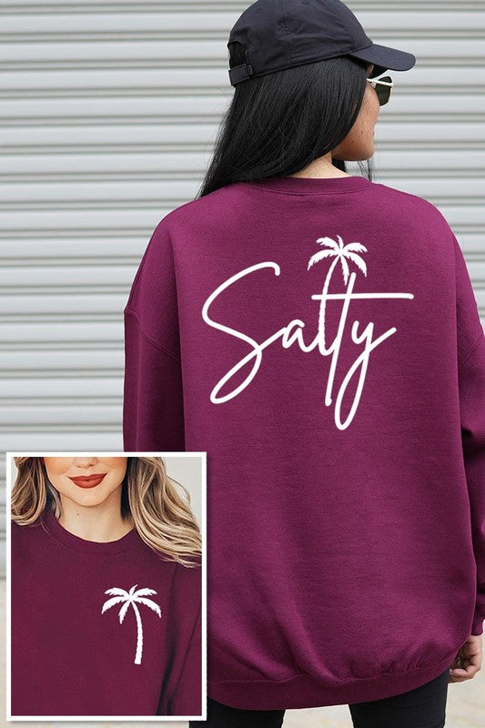 Salty Palm Graphic Fleece Sweatshirts