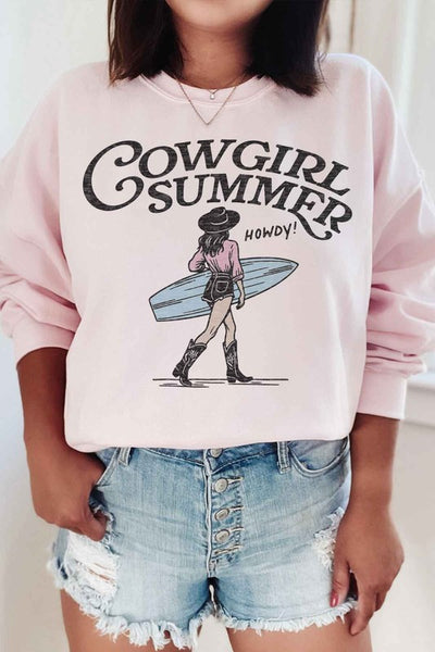 PLUS SIZE COWGIRL SUMMER GRAPHIC SWEATSHIRT