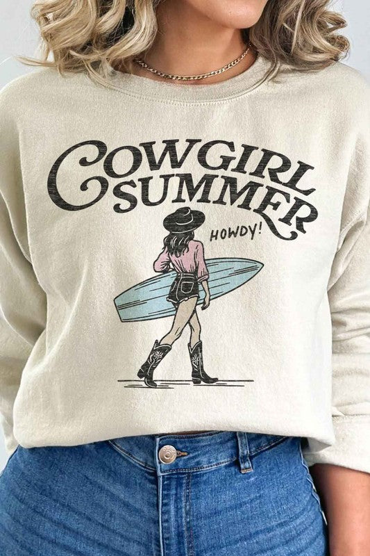 PLUS SIZE COWGIRL SUMMER GRAPHIC SWEATSHIRT