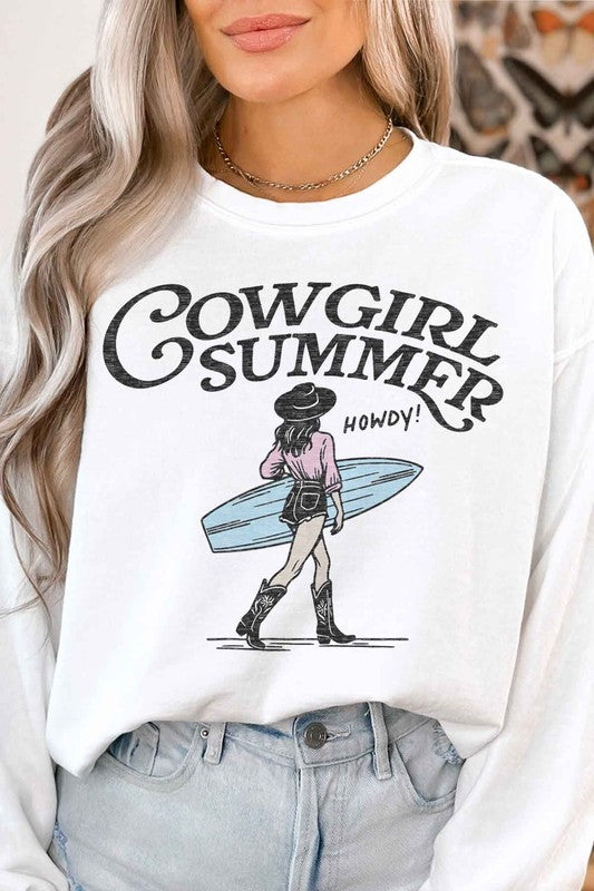 PLUS SIZE COWGIRL SUMMER GRAPHIC SWEATSHIRT