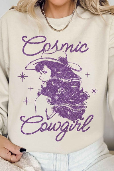 COSMIC COWGIRL WESTERN COUNTRY GRAPHIC SWEATSHIRT