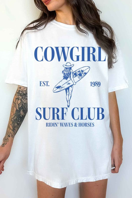 PLUS SIZE COWGIRL SURF CLUB GRAPHIC TEE