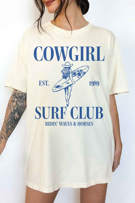 COWGIRL SURF CLUB OVERSIZED GRAPHIC TEE