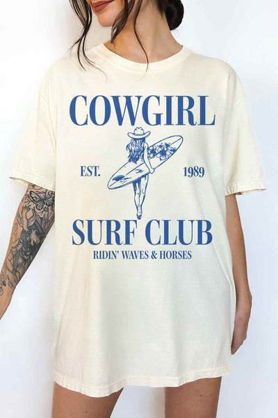 COWGIRL SURF CLUB OVERSIZED GRAPHIC TEE