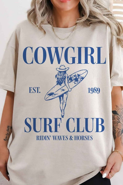 COWGIRL SURF CLUB OVERSIZED GRAPHIC TEE