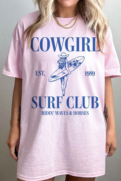 COWGIRL SURF CLUB OVERSIZED GRAPHIC TEE