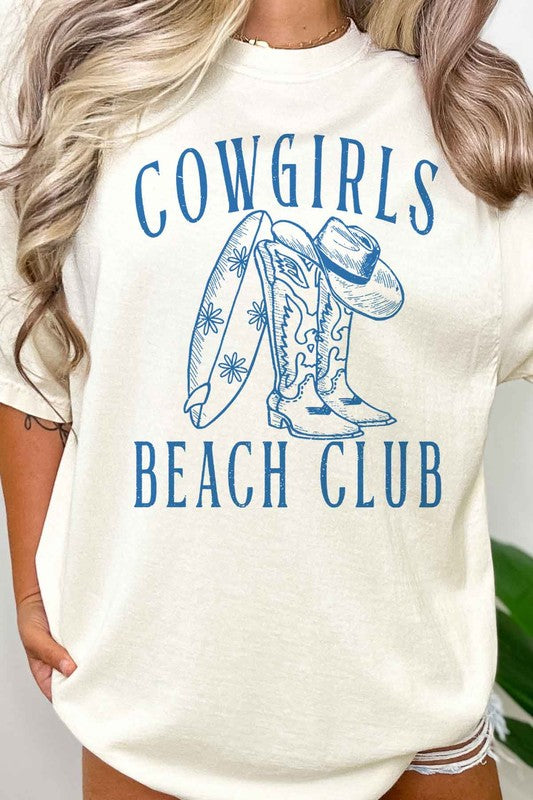 COWGIRLS BEACH CLUB OVERSIZED GRAPHIC TEE