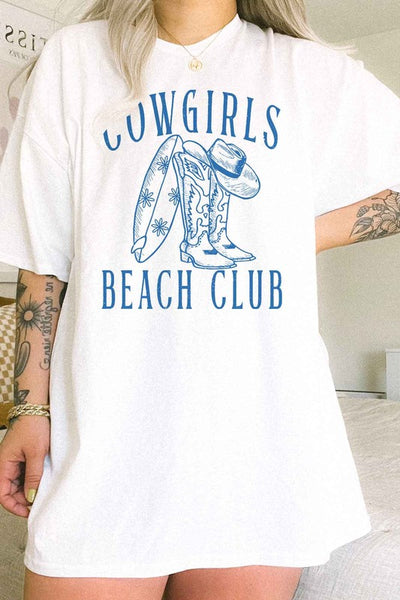 COWGIRLS BEACH CLUB OVERSIZED GRAPHIC TEE