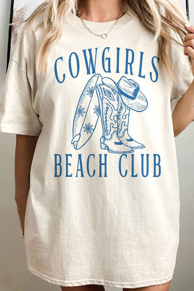 COWGIRLS BEACH CLUB OVERSIZED GRAPHIC TEE