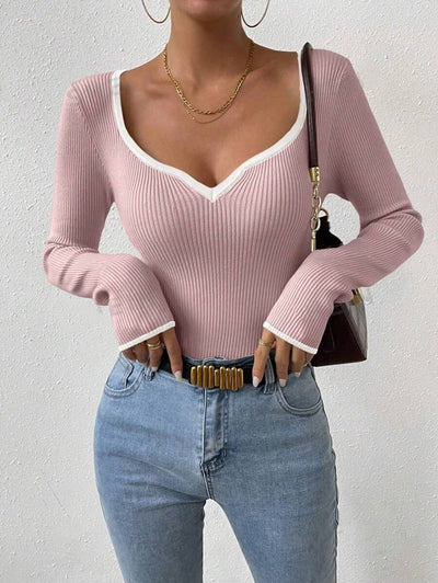 Ribbed long sleeve top