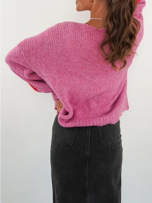 Strawberry Tie front Cardigan