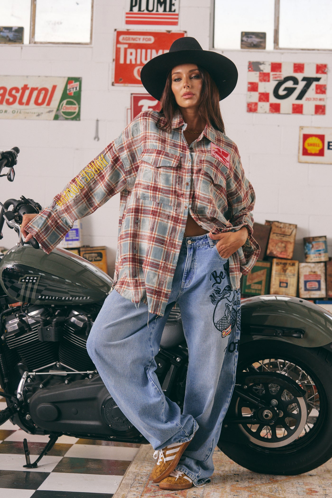Horse Power Flannel - Red