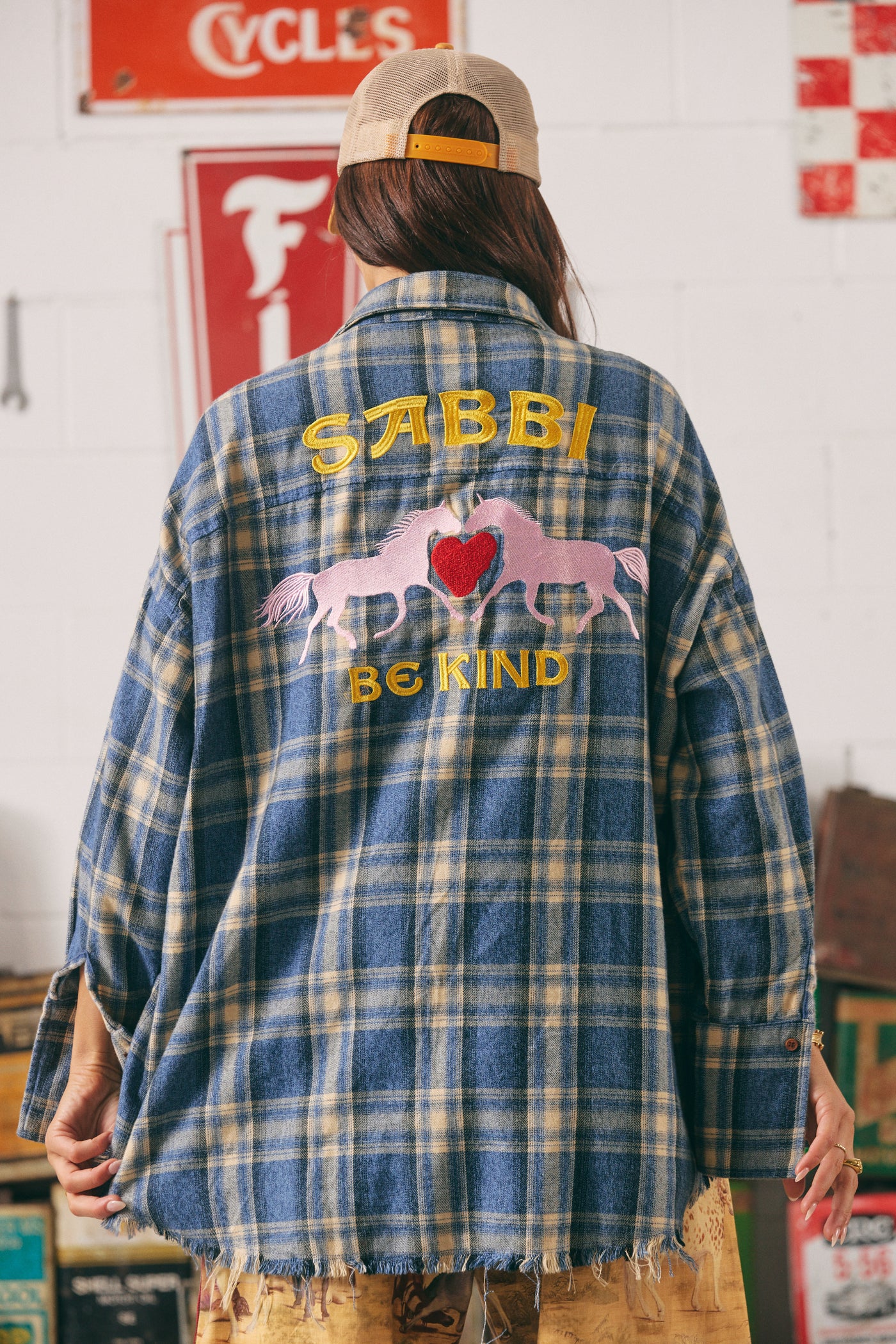 Horse Power Flannel  - Blue