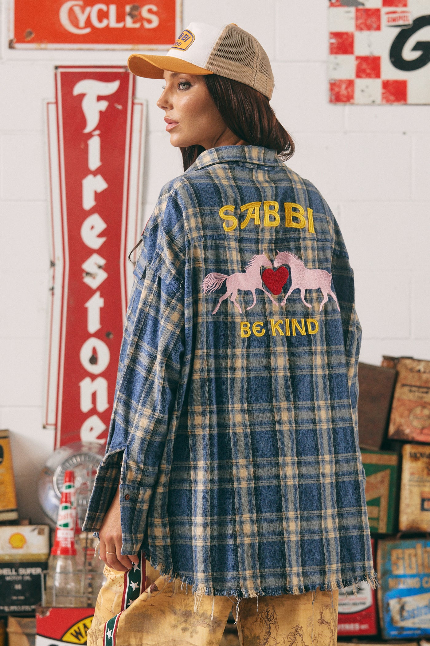 Horse Power Flannel  - Blue