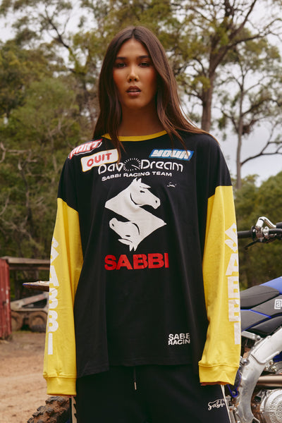 Long sleeve don’t quit your day dream tee - black
