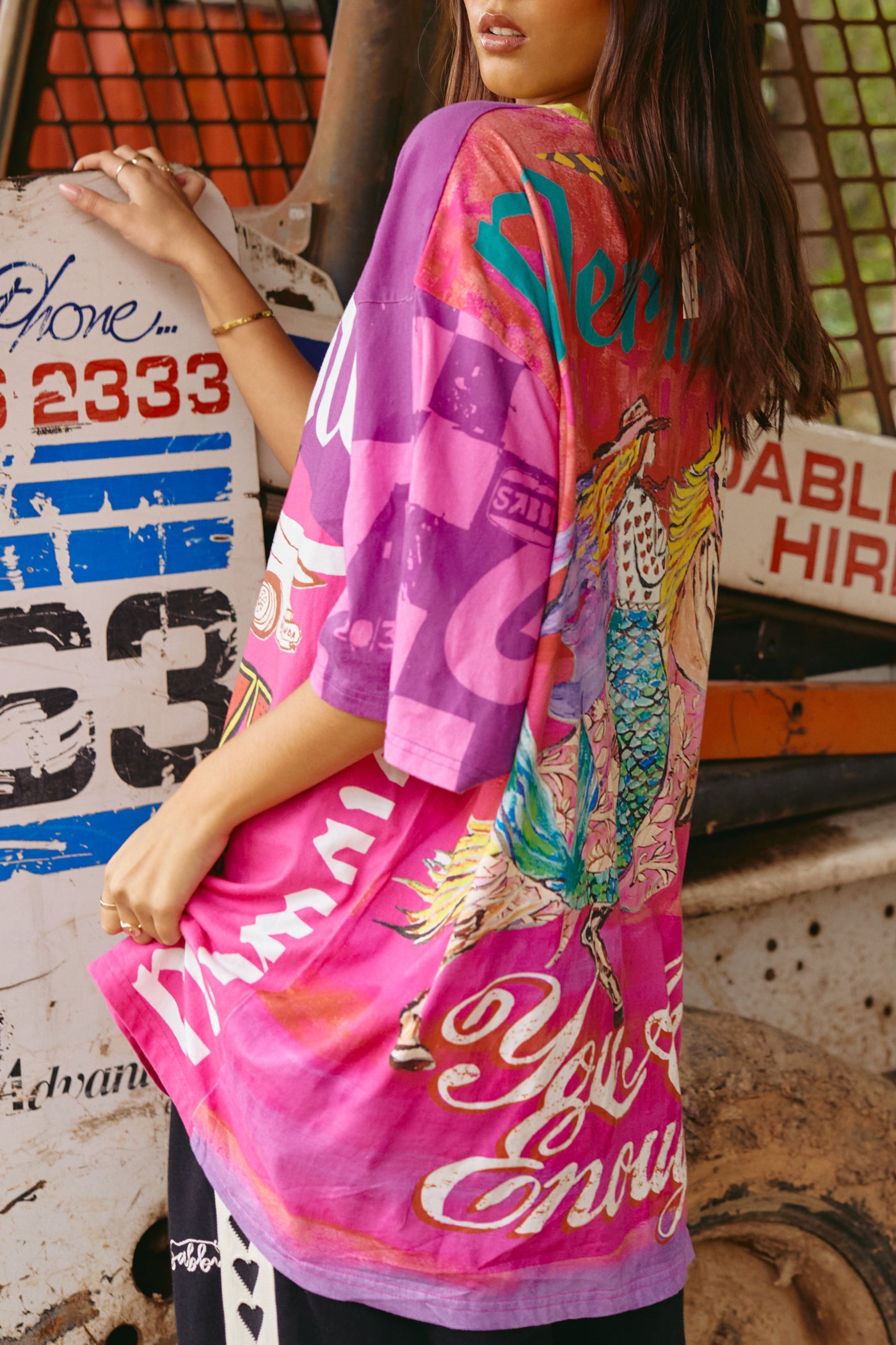 The Very oversized beyoutiful- you are enough tee (it’s gangster tee) - pink