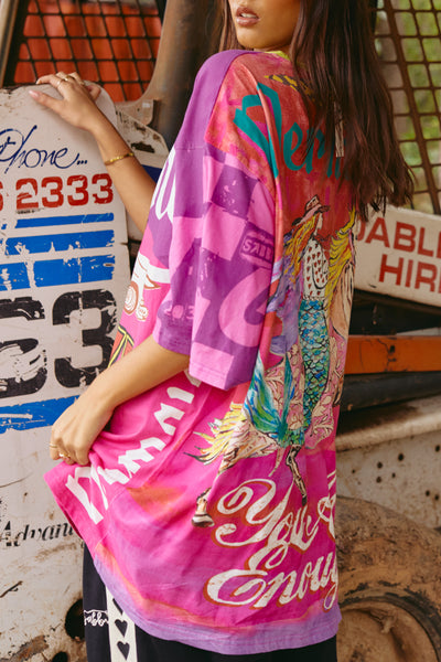 The Very oversized beyoutiful- you are enough tee (it’s gangster tee) - pink