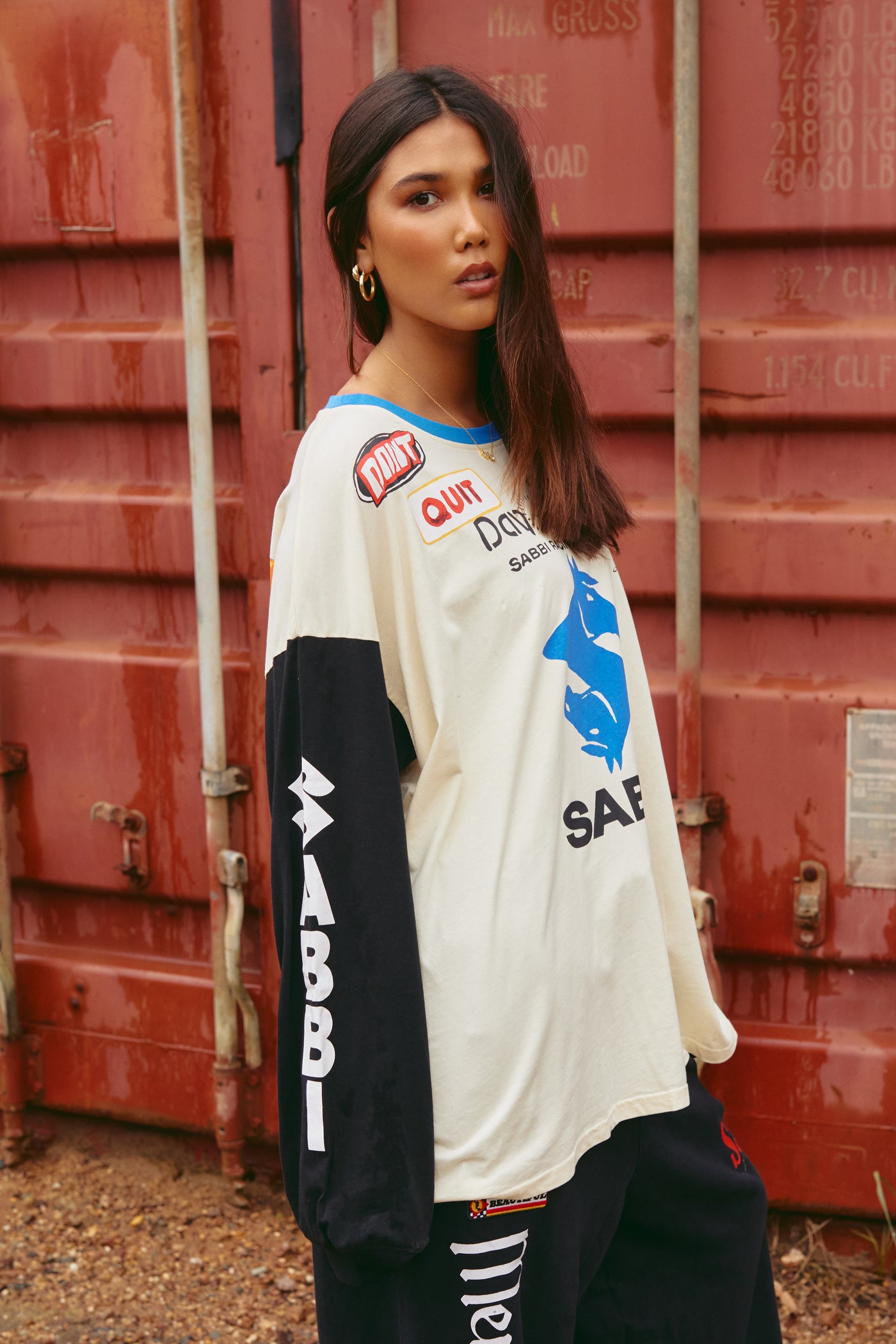 Long sleeve don’t quit your day dream tee - white