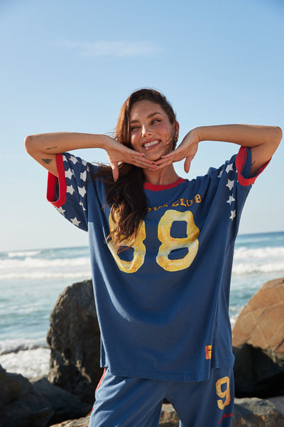 The very oversized you cute tee - blue