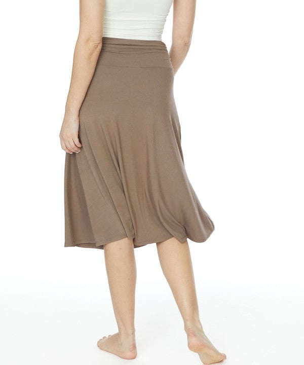 BAMBOO FLARED MID LENGTH SKIRT