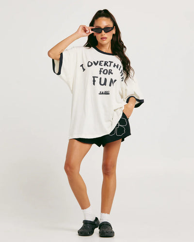The Very Oversized Overthinker Tee -Marshmallow