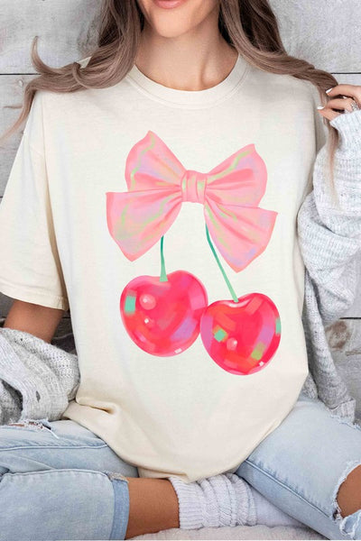 RETRO CHERRY WITH RIBBON Graphic T-Shirt