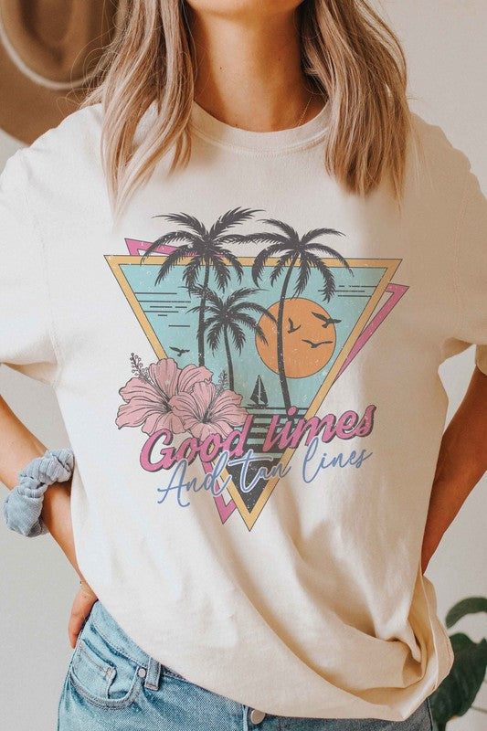 GOOD TIMES AND TAN LINES Graphic Tee