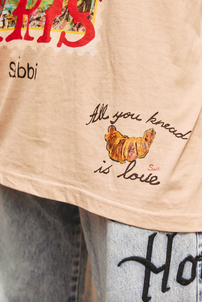 The very oversized love notes tee - Paris - Sand