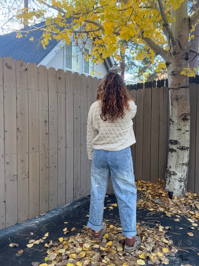 Paint Night vintage wash barrel jeans