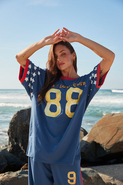 The very oversized you cute tee - blue