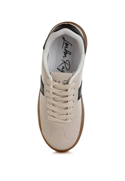 Knockout Faux Leather Lace-Up Sneakers