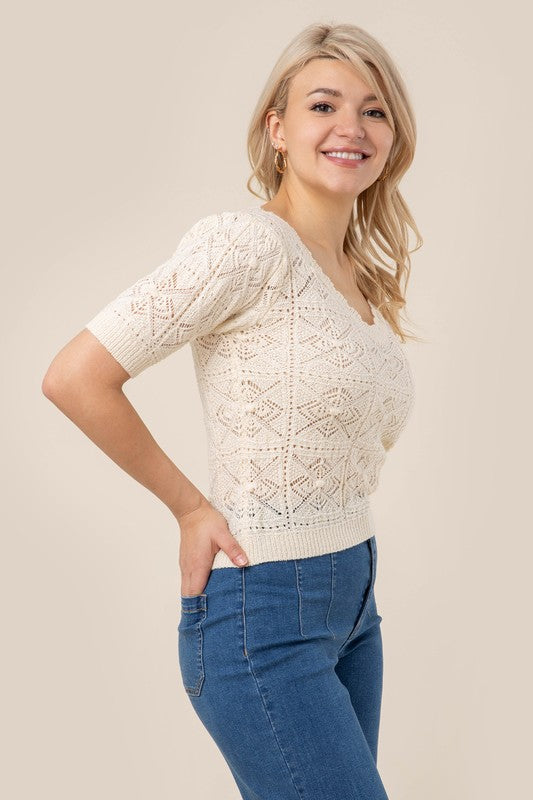 Crochet knit top