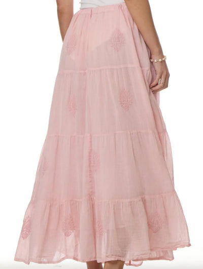 Mylene Embroidered Maxi Skirt Peach